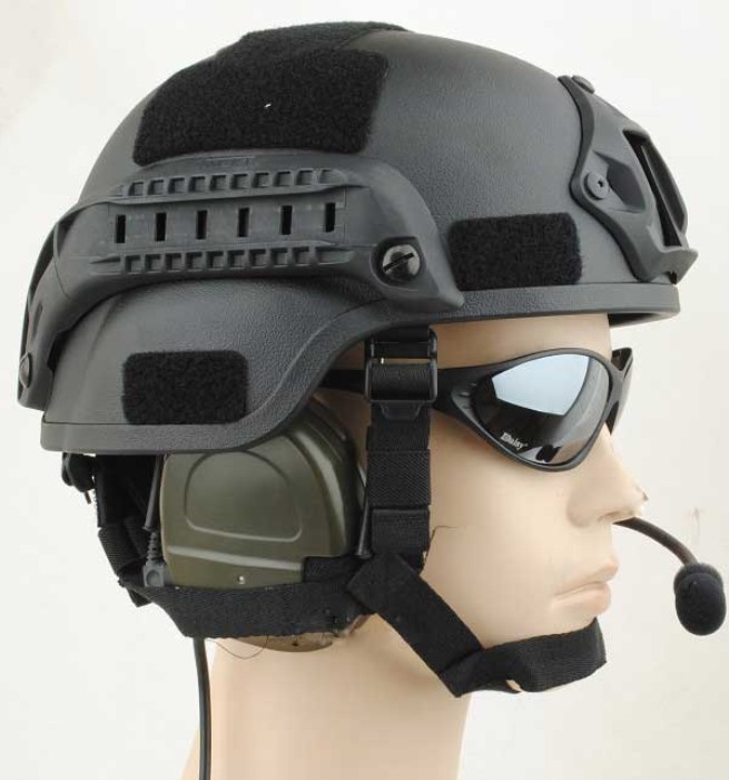 MICH 2000 Helmet Action Airsoft Matrix with NVG Mount & ARC Rail BK - Click Image to Close