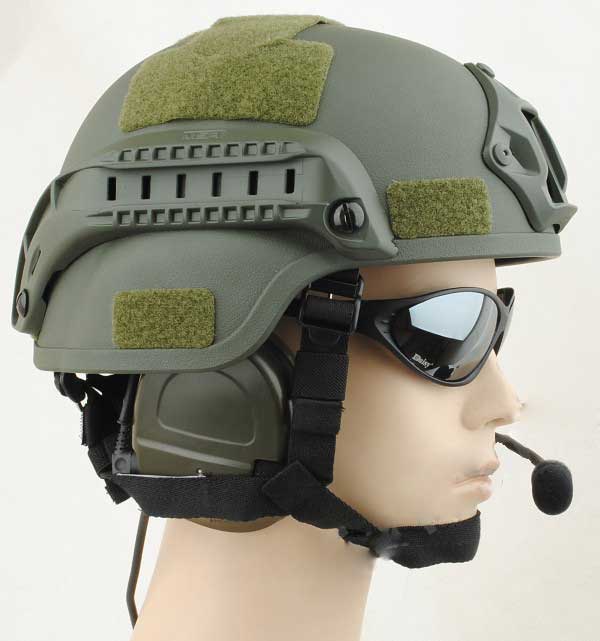 MICH 2000 Helmet Action Airsoft Matrix with NVG Mount & ARC Rail FG