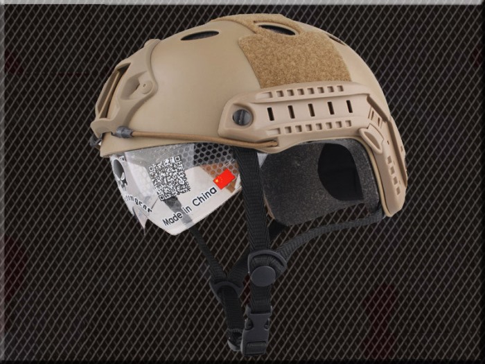 FAST Tactical Airsoft Fast Helmet Military Protective Goggle Hole DE - Click Image to Close