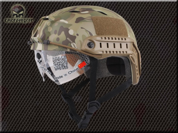 FAST Durable Airsoft Fast Helmet Shroud Camo Multicam w Goggle MCBJ