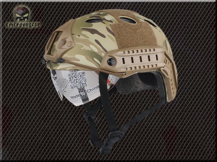 FAST Durable Airsoft Fast Helmet Shroud Camo Hole w Goggle MCPJ - Click Image to Close