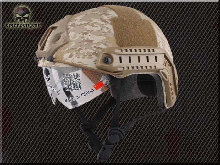 FAST Durable Airsoft Fast Helmet Camouflage Complete w Goggle SAMH - Click Image to Close