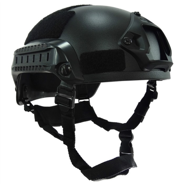 MICH 2001 Helmet Action Matrix Compact w NVG Mount & Side Rails BK - Click Image to Close