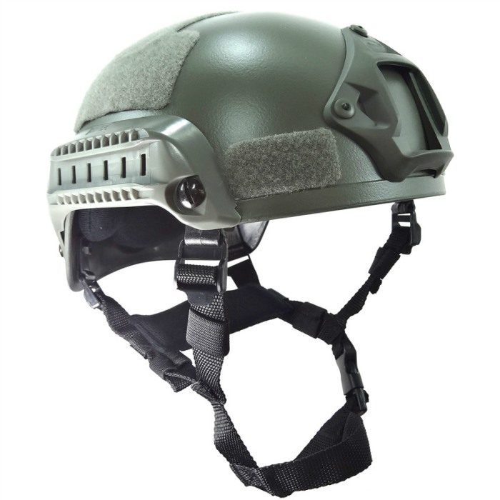 MICH 2001 Helmet Action Matrix Airsoft w NVG Mount Side Rails Gray - Click Image to Close