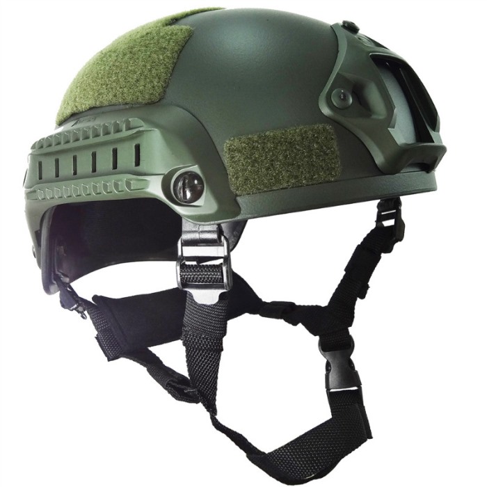 MICH 2001 Helmet Action Matrix Airsoft w NVG Mount & Side Rails OD - Click Image to Close