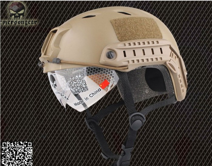 NEW Emerson FAST Base Jump Helmet with Protective Goggle DE - Click Image to Close