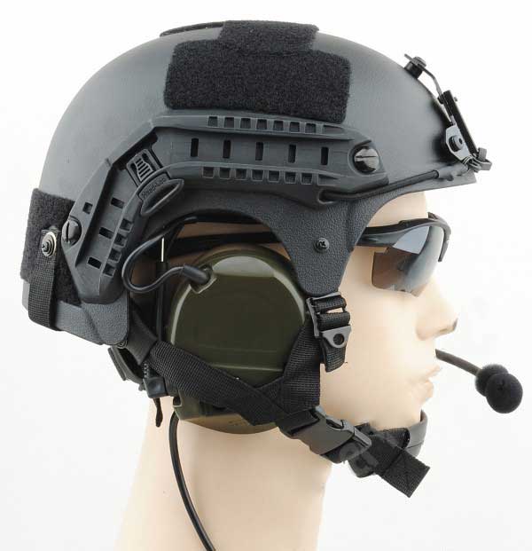 IBH Helmet with NVG Mount & Side Rail ABS Composite Black - Click Image to Close