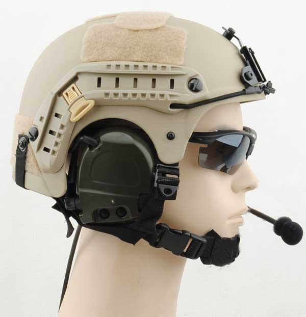 IBH Helmet USMC Type with NVG Mount & Side Rail Sand