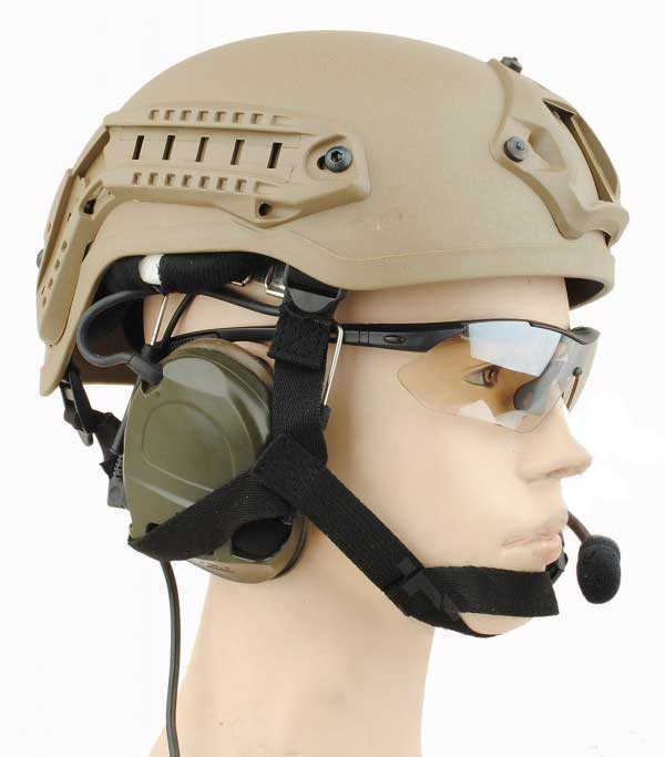 MICH 2001 Helmet NVG Mount & ARC Rail ABS Composite Tan