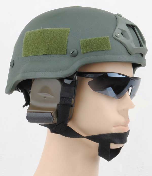 MICH 2002 Helmet SOPMOD Style with NVG Mount & Side Rail OD