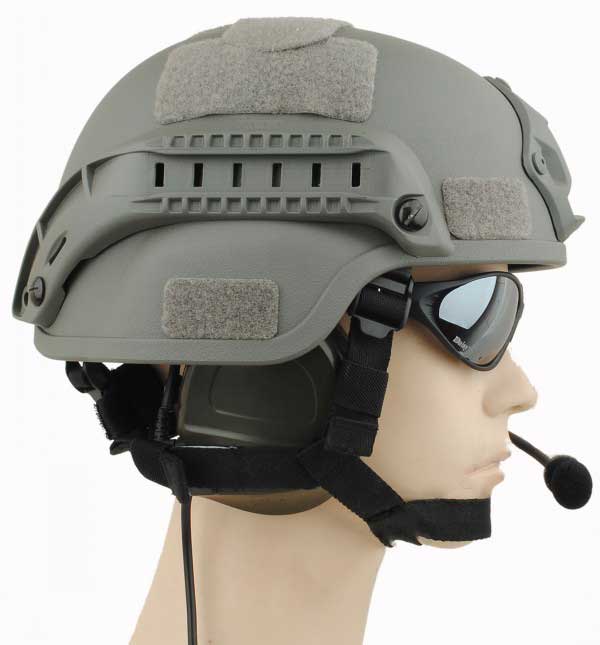 MICH 2000 Helmet Action Airsoft with NVG Mount & ARC Rail Gray