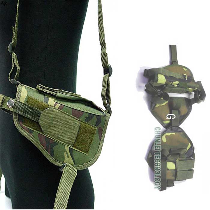 Tactical Army Police Pistol Pouch Shoulder Holster Double Mag Pouch - Click Image to Close