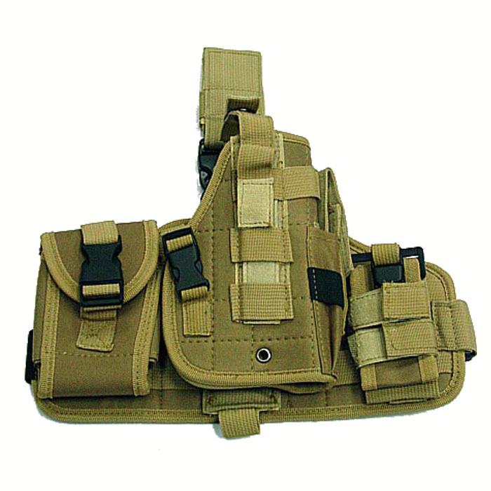 Molle Platform Modular Drop Down Thigh Leg Rig Platform Pouches TAN