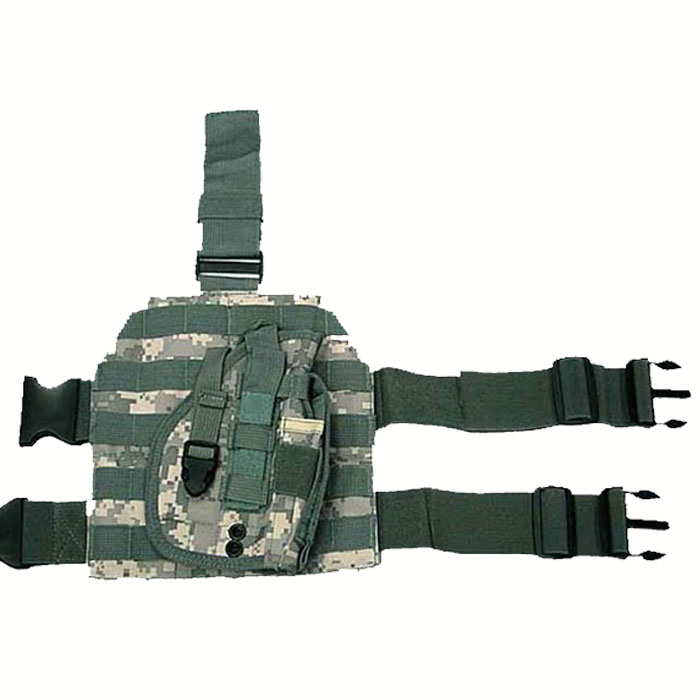 MOLLE Modular Drop Leg Platform Panel W/ Holster ACU Camouflage - Click Image to Close