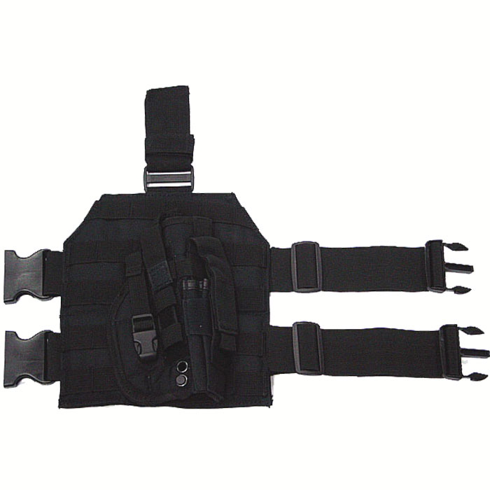 MOLLE Modular Drop Down Thigh Leg Rig Platform Panel Holster BK