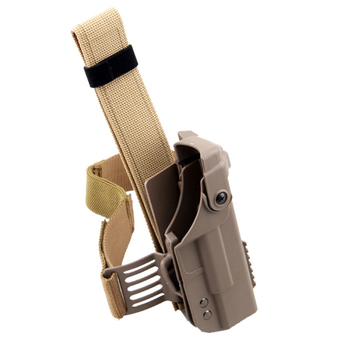 Double Security Adjustable Glock Pistol Drop Leg Gun Holster Belt DE