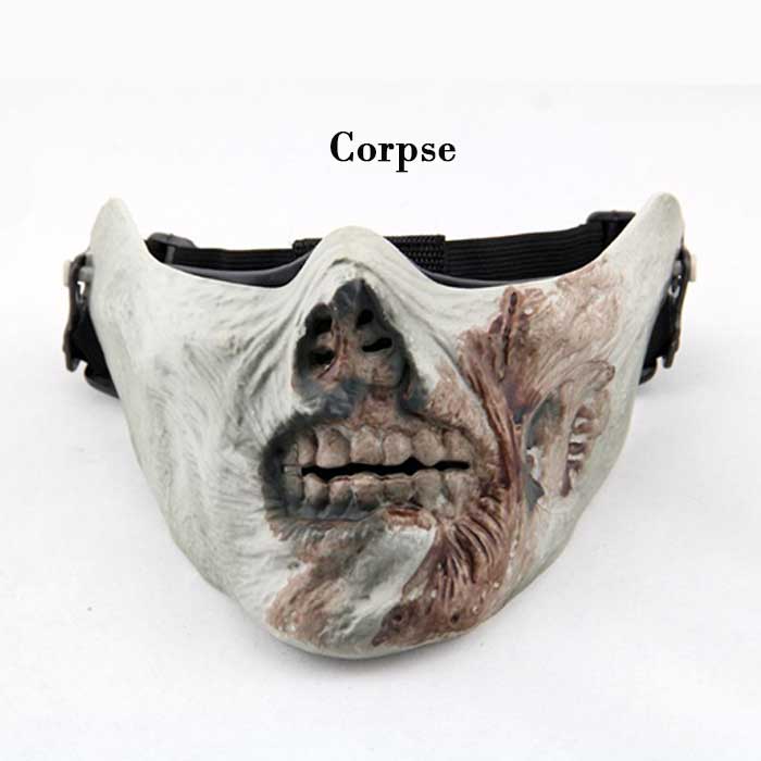 Cool Gear Multifunction Airsoft Half Face Skull Mask Cosplay Corpse