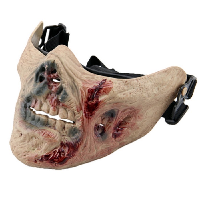Cool Gear Multifunction Tactical Airsoft Half Face Skull Mask Zombie - Click Image to Close