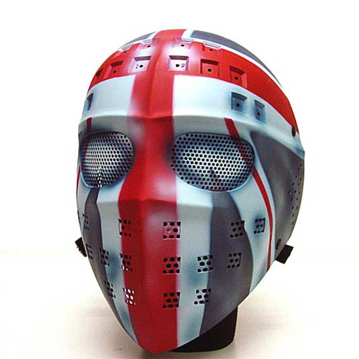 Full Face Airsoft Mesh Mask Tactical Goggle Sport Protect Hockey RED - Click Image to Close