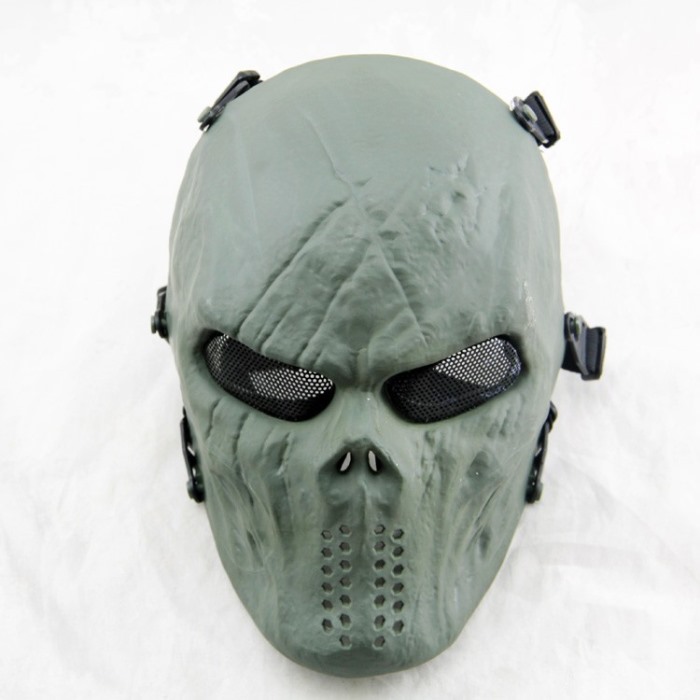 Typhon Skull Full Face Airsoft Mask Mix Halloween Tactical Masks OD - Click Image to Close