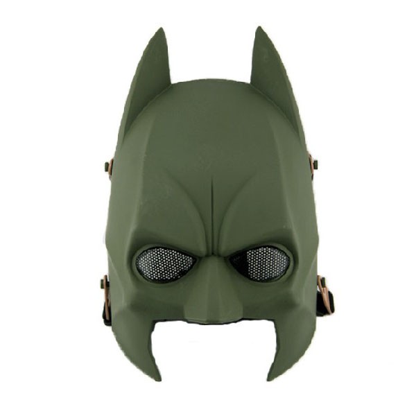 Tactical Mask Airsoft Paintball Wire Mesh Full Face Batman Mask OD