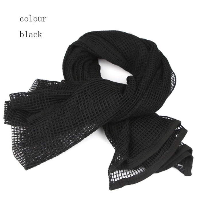 Multi Tactical Camouflage Scarf Sniper Cover Mesh Neckerchief BK