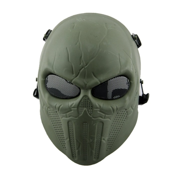 Punisher Eye Wire Mesh Skull Face Mask Airsoft Tactical Masks OD