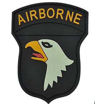 Black Airborne Flag PVC Velcro Patch