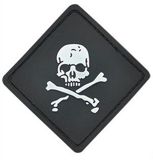 Tactical Gear Skull Flag PVC Velcro Patch Black - Click Image to Close