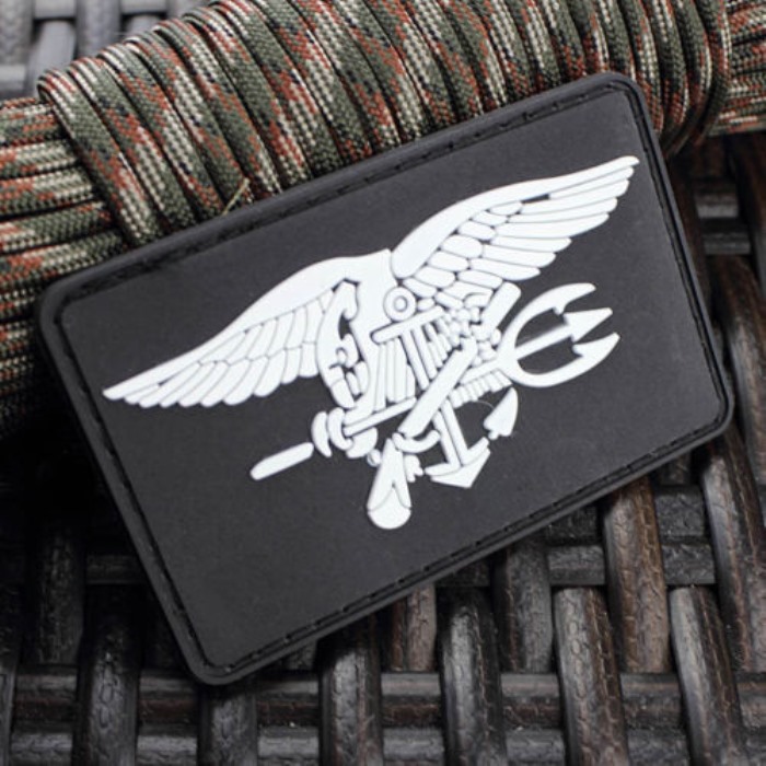 Us Navy Seal Team Trident 3D PVC Army Morale Rubber Velcro Patch BK - Click Image to Close