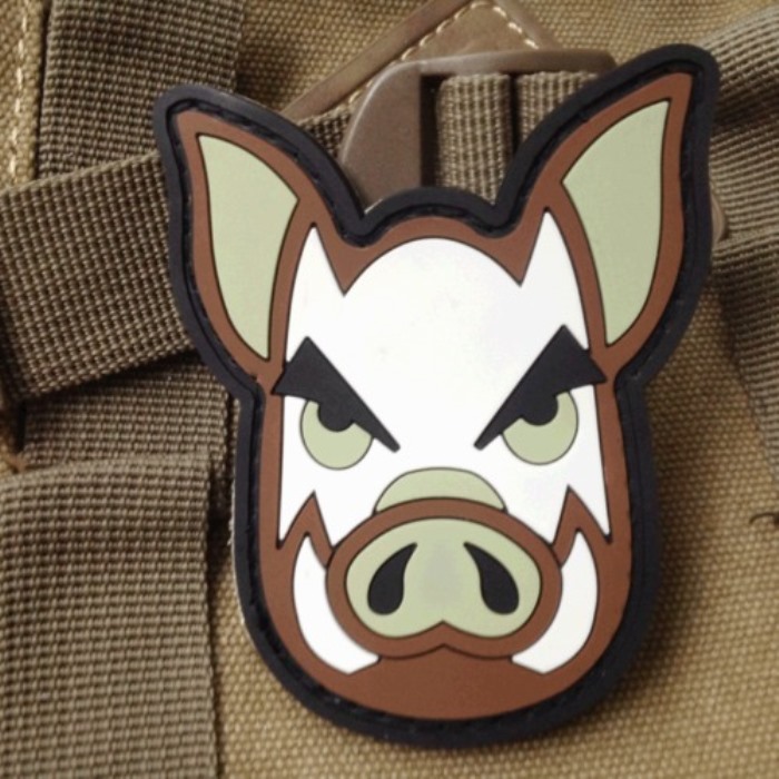 Funny Lucky Pig Army Soldiers 3D PVC Rubber Patches Velcro Badge