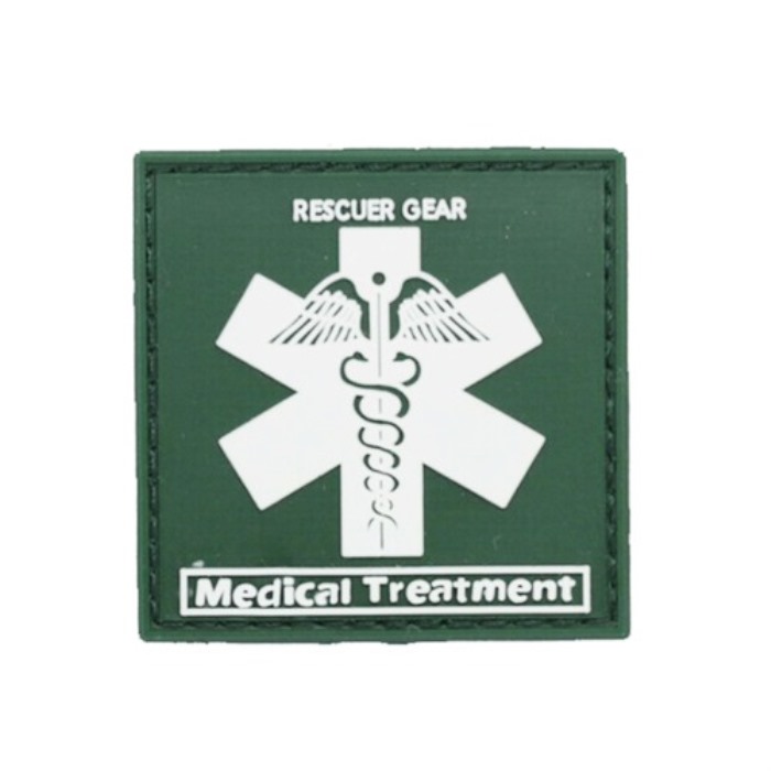 Rescuer Gear Medical Medic Cross Star Emt Tactical PVC Velcro Patch - Click Image to Close