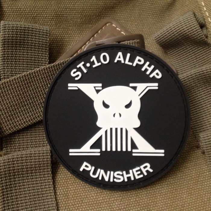 Punisher St 10 Alphp Trident Morale 3D PVC Rubber Velcro Patch - Click Image to Close