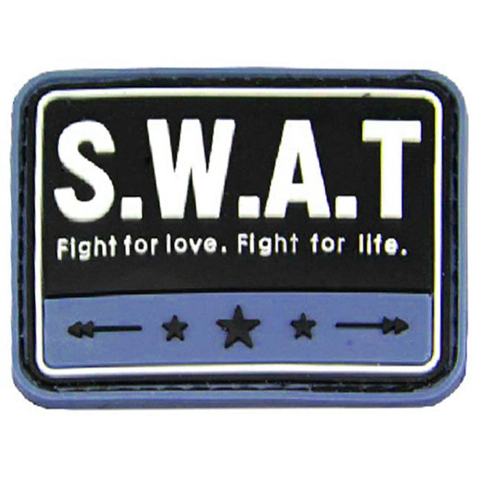 SWAT Fight For Love & Life 3D PVC Velcro Patch AirsoftMorale Badge - Click Image to Close