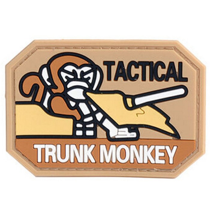 Tactical Trunk Monkey 3D PVC Velcro Patch Airsoft Morale Badge - Click Image to Close