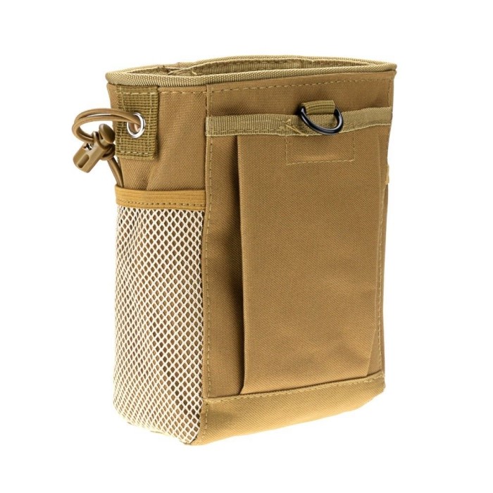 Airsoft Molle Tactical Magazine Pouch Bag Dump Belt Tool Utility DE - Click Image to Close