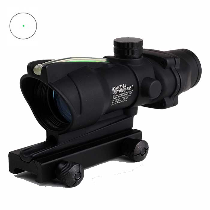 Tactical ACOG 1x32 Fiber Optics Green Dot Illuminated Sight Scope