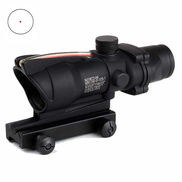 Tactical ACOG 1x32 Red Dot Real Fiber Optics Red Dot Sight Scope