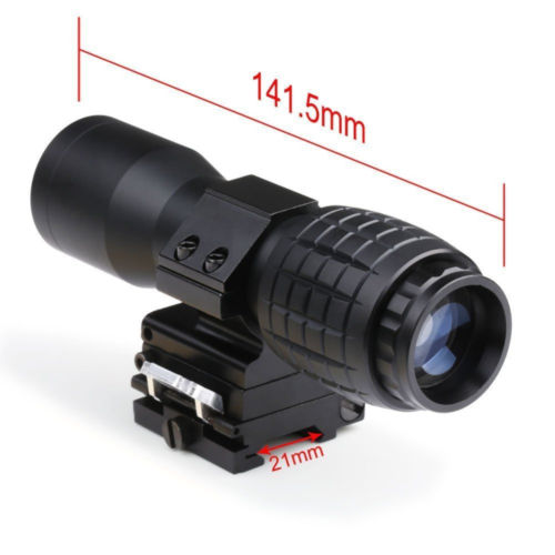 Tactical 4X Magnification Scope Red Dot Sight Quick Release 20mm Rai - Click Image to Close