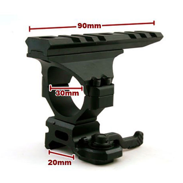 Top rail 30mm mount length 90mm for flashlights or lasers - Click Image to Close