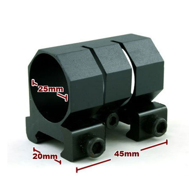 Hexagon Scope mounts rings 20mm rail black - Click Image to Close