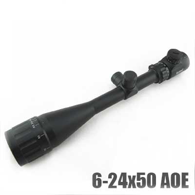 6-24x50 AOE rifle scopes Black Scope Rangefinder/green Lens/ring - Click Image to Close