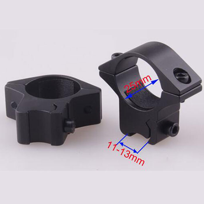 25.4mm Low QD Scope Flashlight Metal Ring Mount 11 mm RIS Rail - Click Image to Close