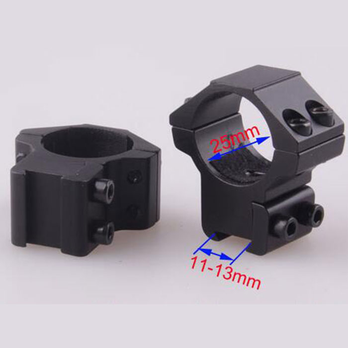 25.4mm Low QD Scope Flashlight Ring Mount 2 Screw 11mm RIS Rails