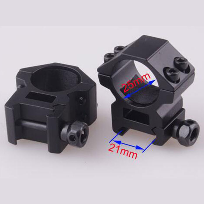 25.4mm Low QD Scope Flashlight Ring Mount 2 Screw 21mm RIS Rails