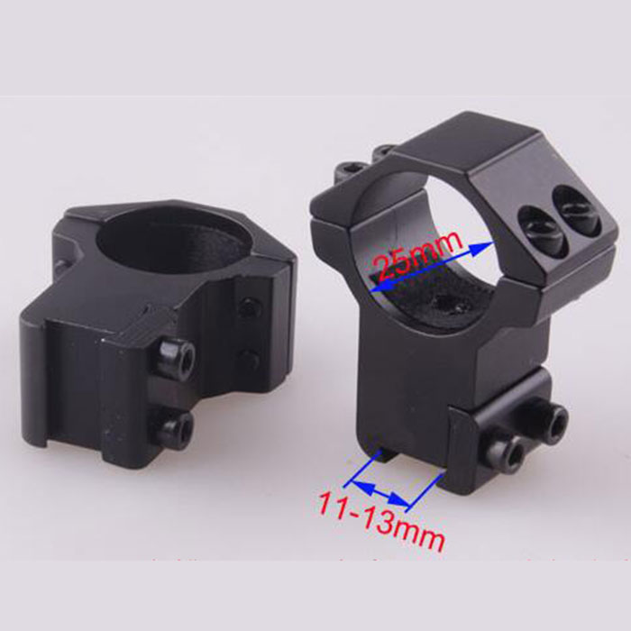 25.4mm High QD Scope Flashlight Ring Mount 2 Screw 11mm RIS Rails