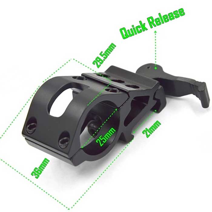 25mm Quick Release Scope Flashlight Ring Rail Mount 45 Degree 20mm R - Click Image to Close