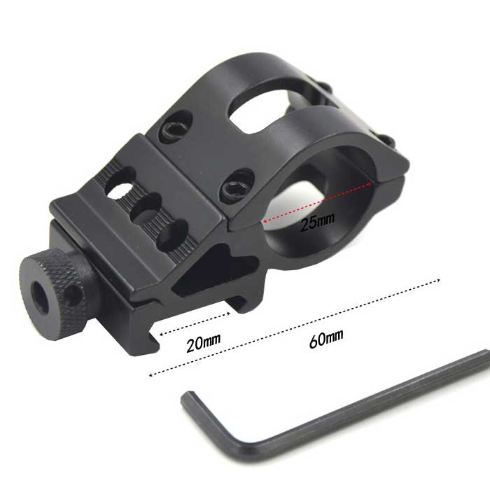 25mm Ring Rail Mount Scope Flashlight Torch Laser Mounts + Allen Key - Click Image to Close