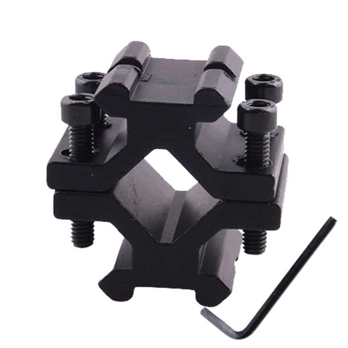 Adjustable Universal Double Rail 20mm Weaver Barrel Mount Adapter - Click Image to Close