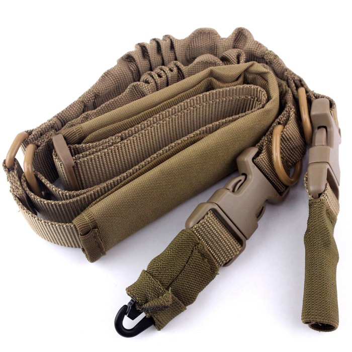 Paintball Gun Sling Double Point Tactical Gun Strap Tan Color - Click Image to Close